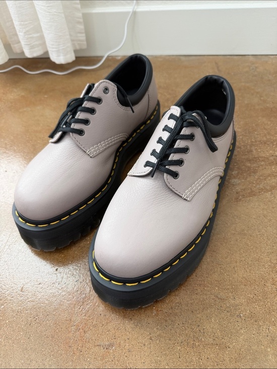 Dr. Martens Shoes - Dr. Martens 8053 Quad Oxford Platform Shoes Black Taupe Women's 10 / Men's 9